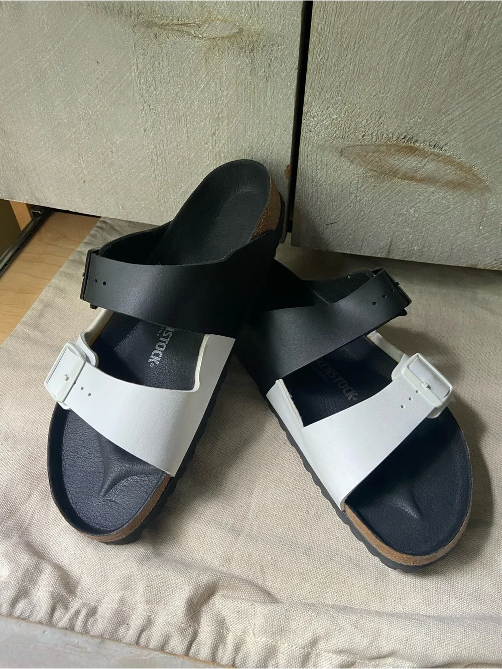 Birkenstock Two-Tone Black & White Arizona Sandals